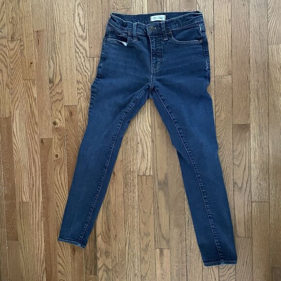 Madewell Mid-Rise Skinny Jeans Size 27 Womens Dark Wash MA938 - Picture 1 of 9